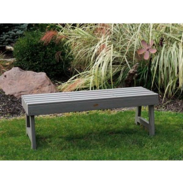 Highwood Usa highwood 5' Weatherly Backless Outdoor Bench, Eco Friendly Synthetic Wood In Coastal Teak AD-BENN3-CGE